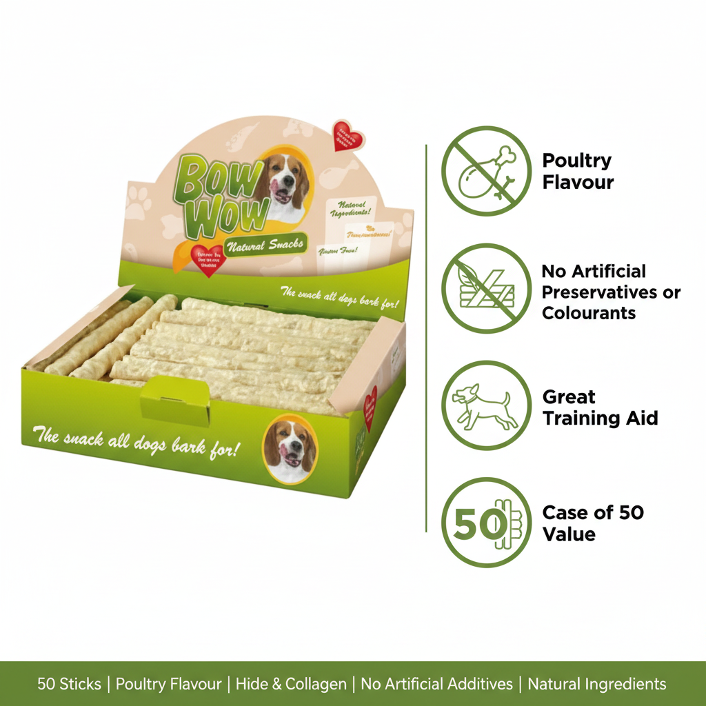 Bow Wow Natural Sticks Poultry Flavour Infographic