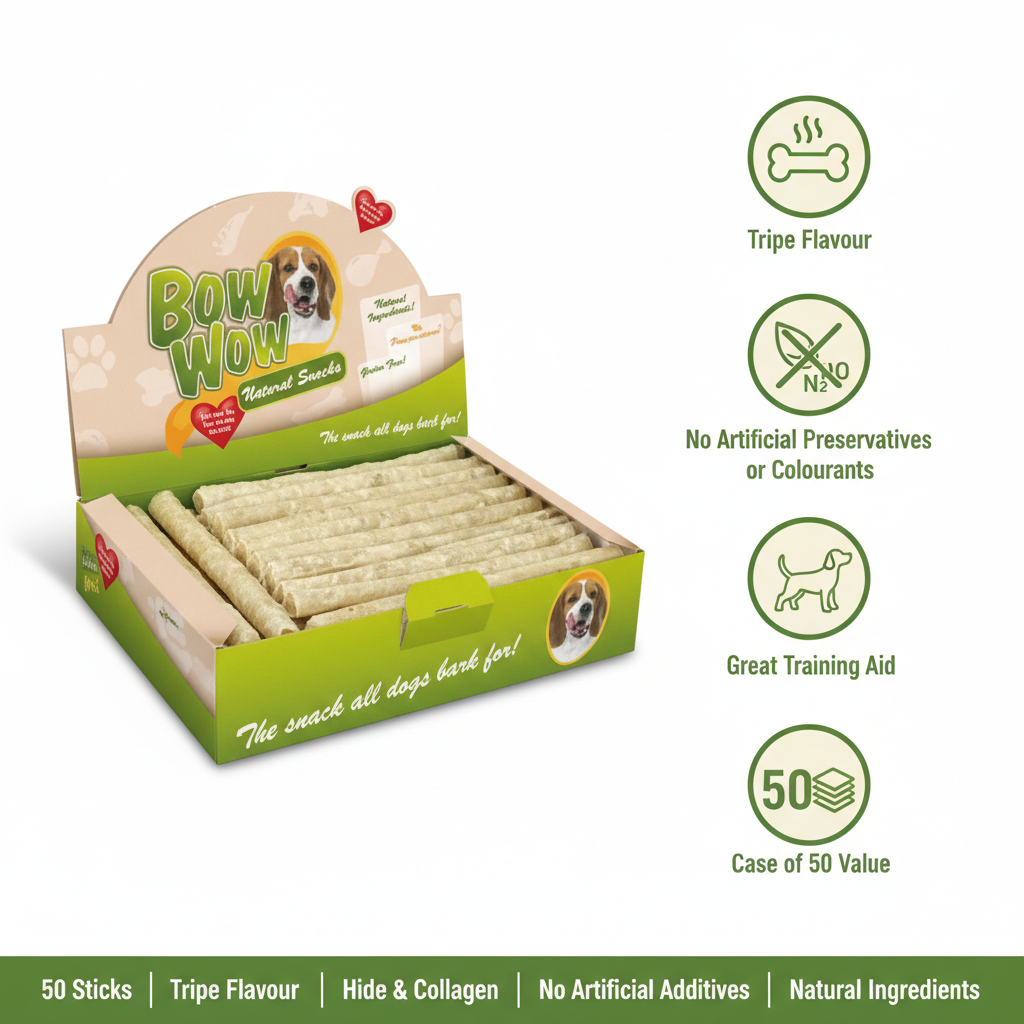 Bow Wow Natural Sticks Tripe Flavour Infographic