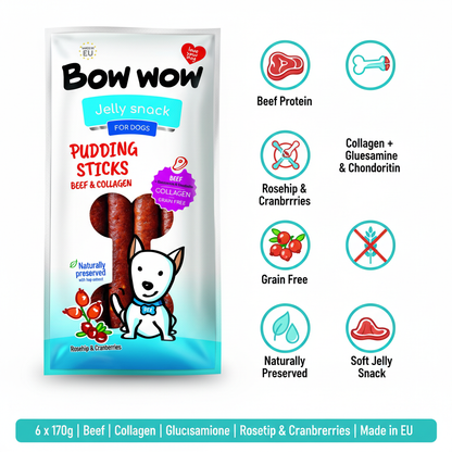 Bow Wow Pudding Stick Beef Collagen Infographic