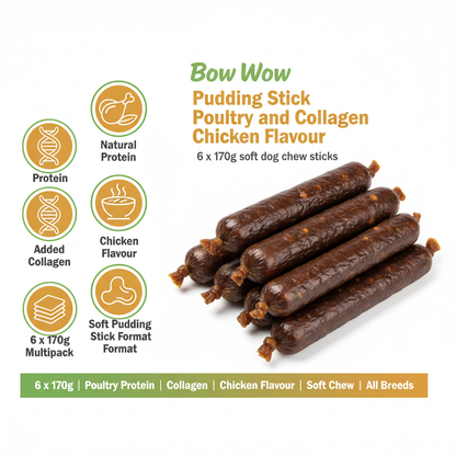 Bow Wow Pudding Stick Chicken Flavour Infographic