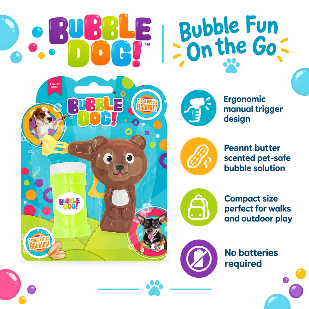 Bubble Dog Manual Mega Bubble Gun infographic