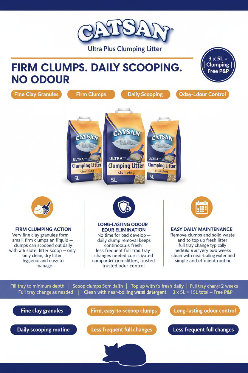 Catsan Ultra Plus Clumping Infographic