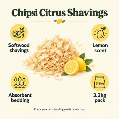 Chipsi Citrus Shavings feature infographic