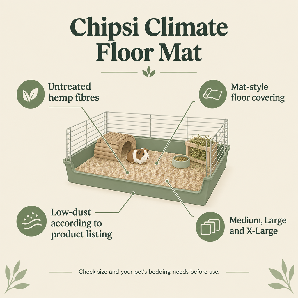 Chipsi Climate Floor Mat feature infographic