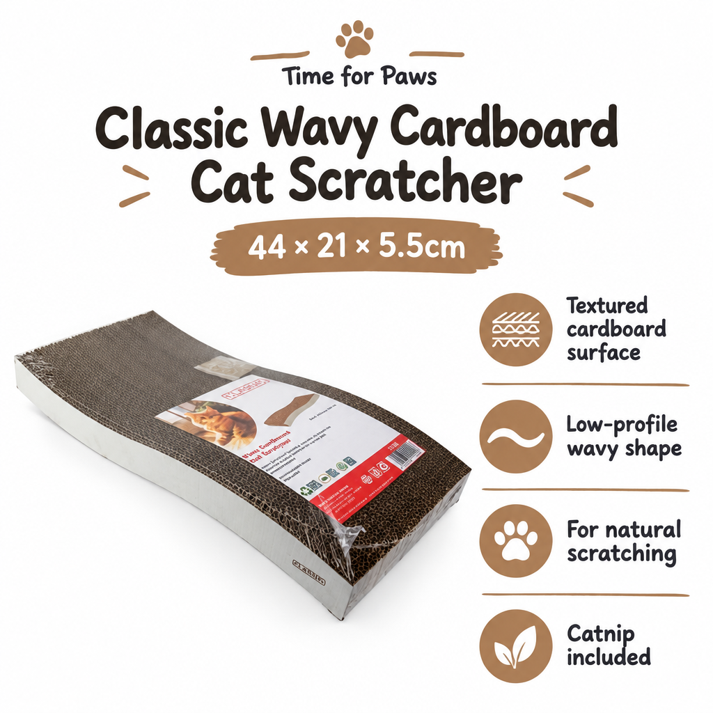 Classic Wavy Cardboard Cat Scratcher infographic
