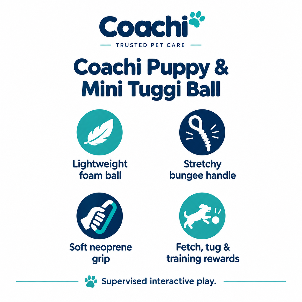 Coachi Puppy & Mini Tuggi Ball infographic