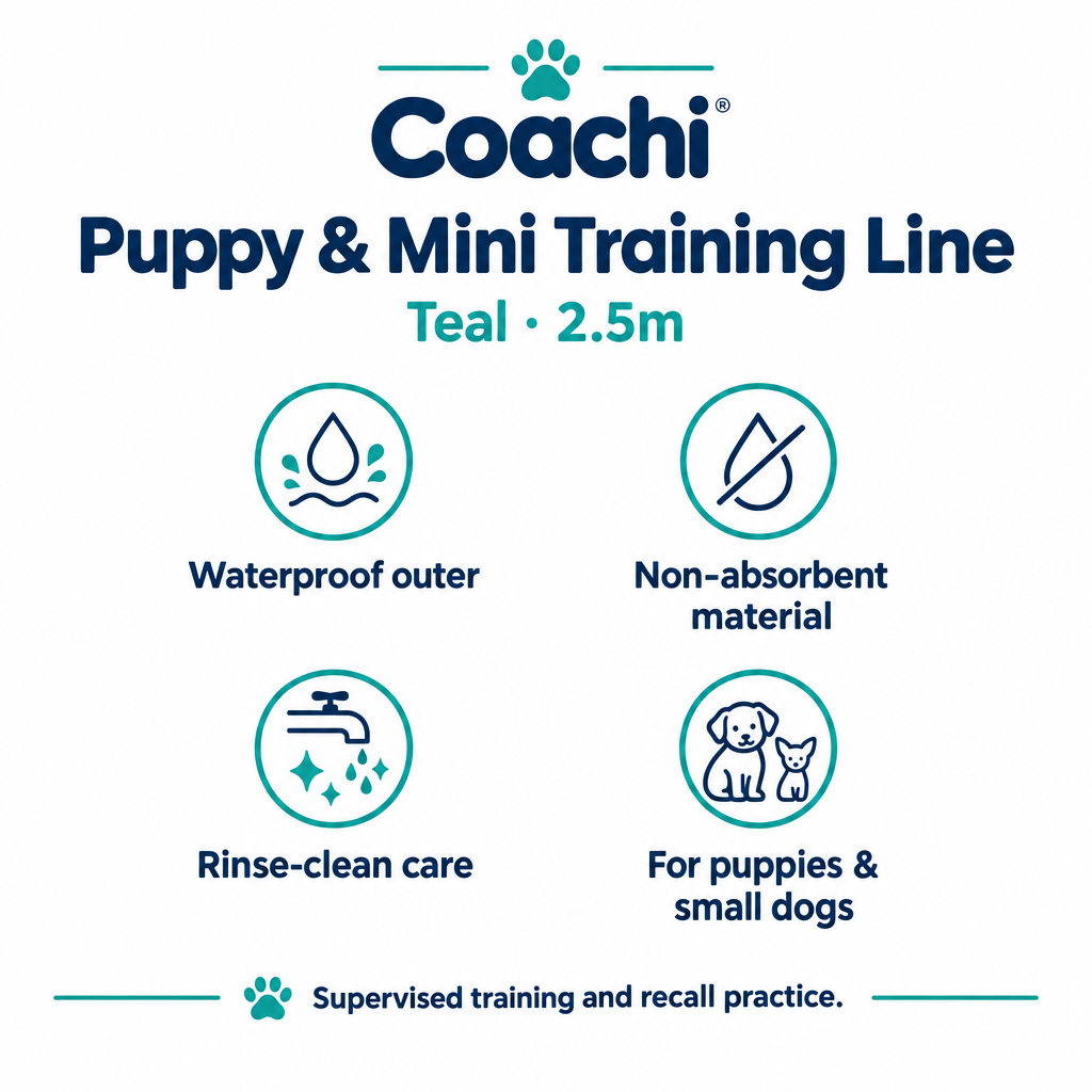 Coachi Puppy & Mini Waterproof Training Line infographic