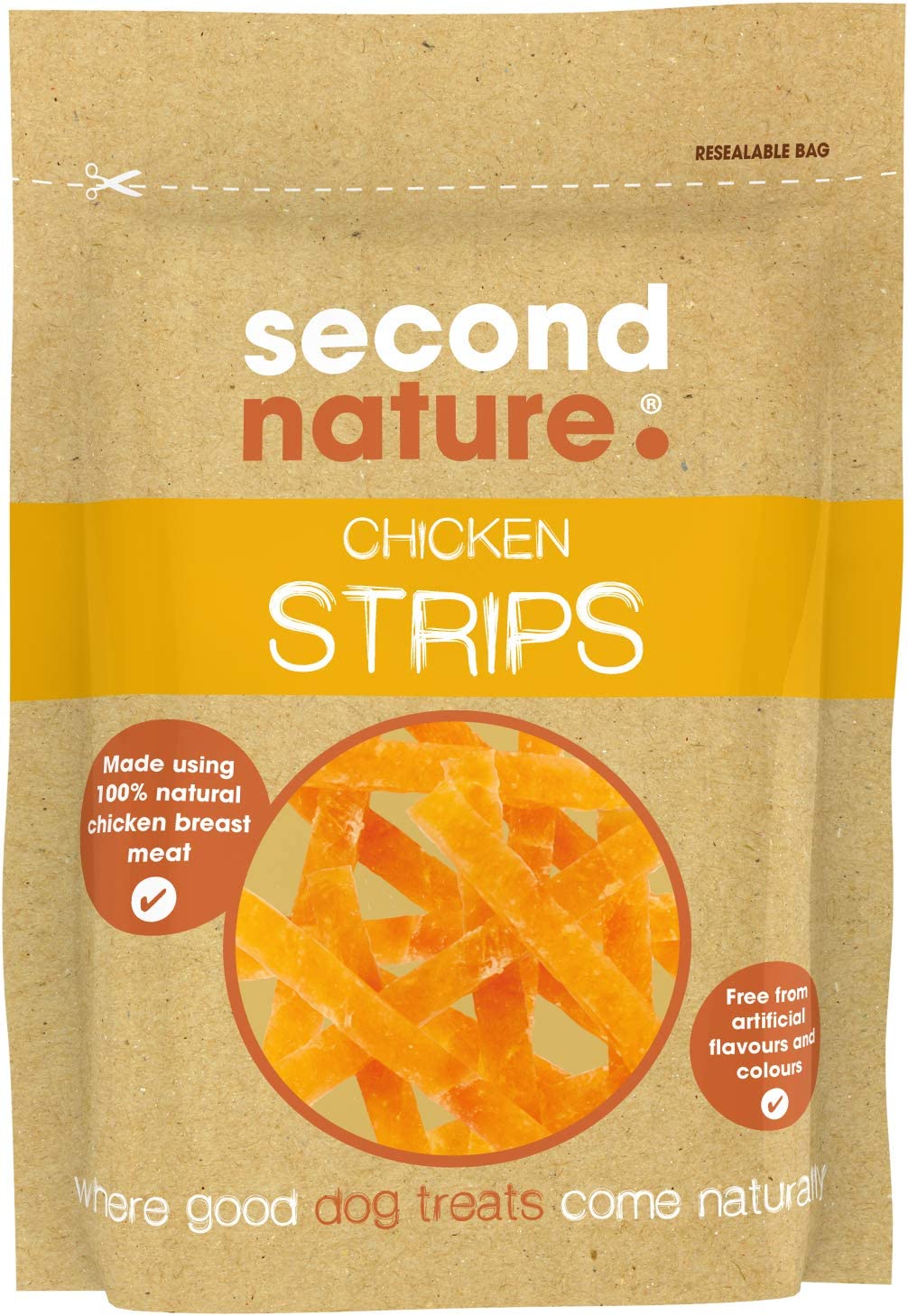 Second Nature Chicken Strips Dog Treats 90g