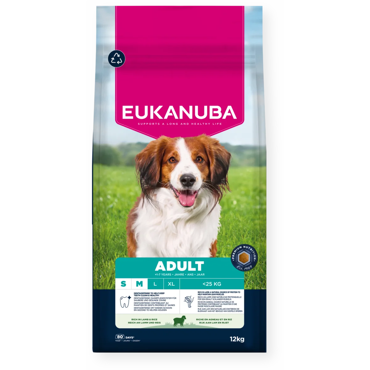Eukanuba Adult Small/Medium Breed Rich in Lamb & Rice 12kg