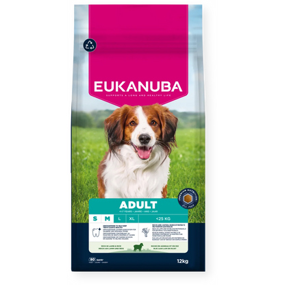 Eukanuba Adult Small/Medium Breed Rich in Lamb & Rice 12kg