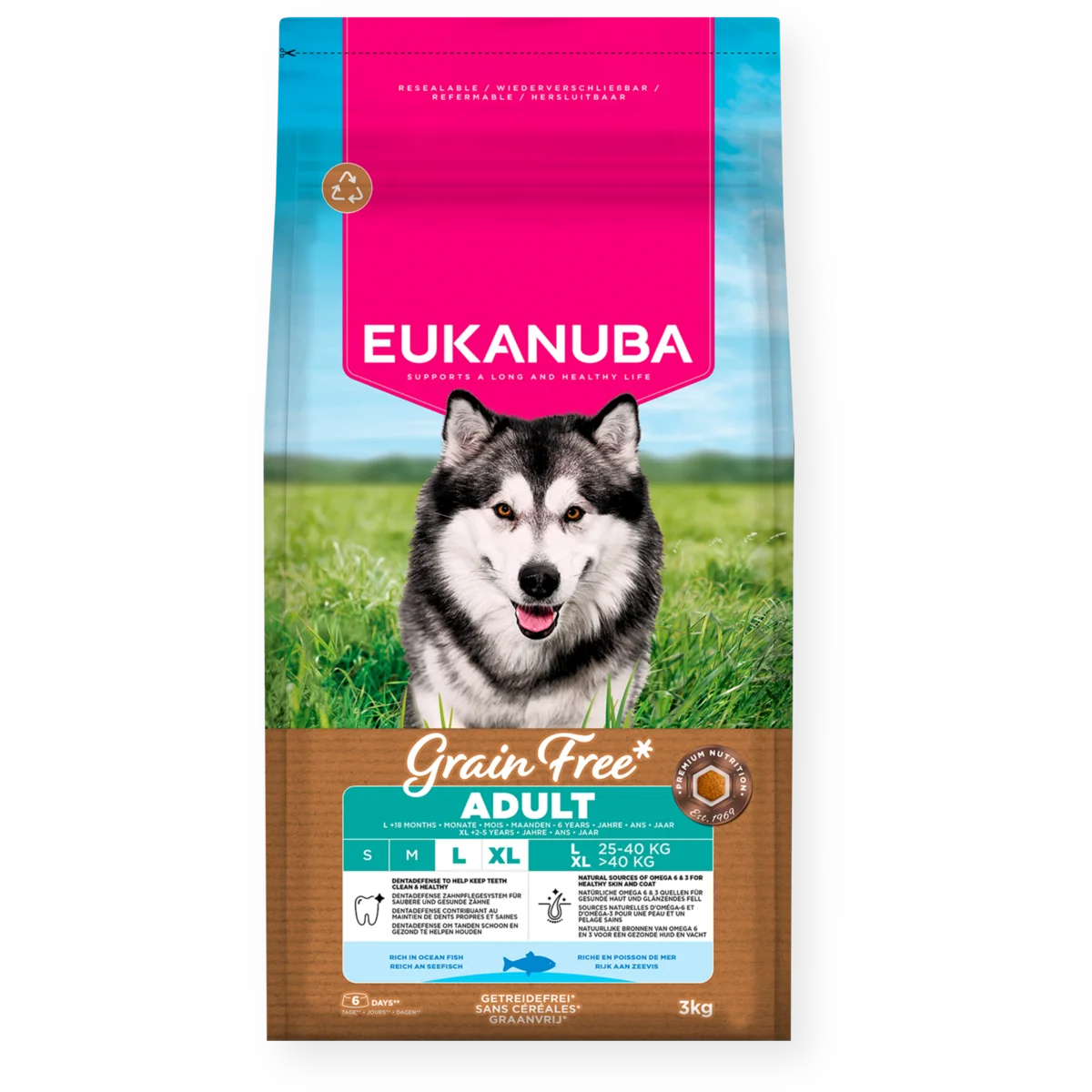 Eukanuba Puppy Grain Free Ocean Fish Large / XL 12kg - Free P & P