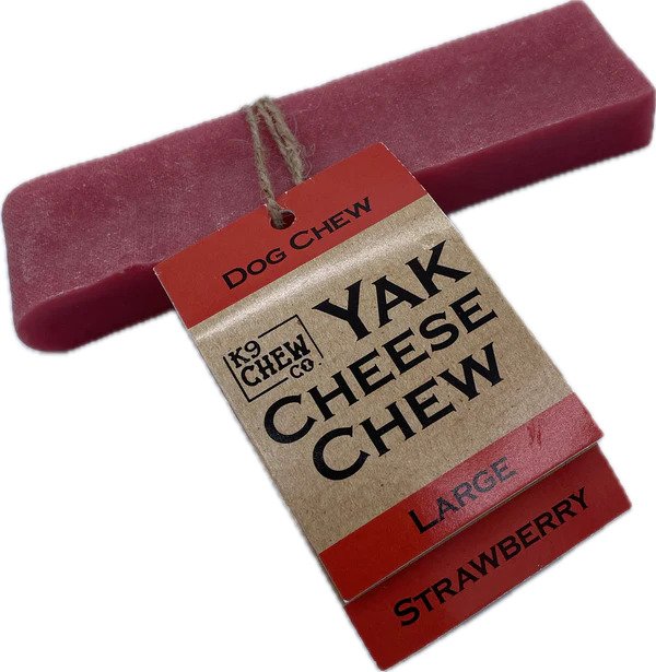 K9 Chew Co. Yak Chew STRAWBERRY Large - Case of 5