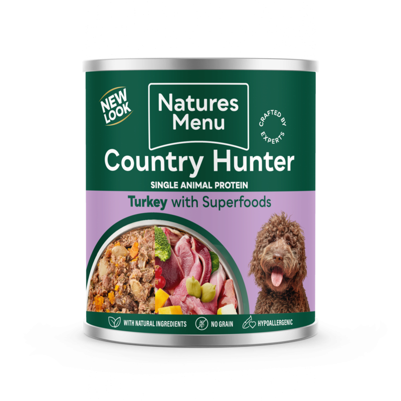 Country Hunter Dog Food Farm Reared Turkey with Superfoods Can 6 x 600g