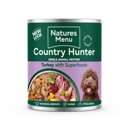 Country Hunter Dog Food Farm Reared Turkey with Superfoods Can 6 x 600g