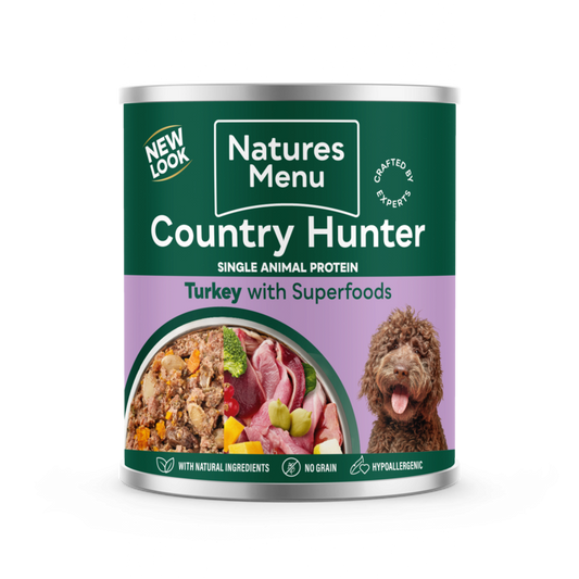 Country Hunter Dog Food Farm Reared Turkey with Superfoods Can 6 x 600g