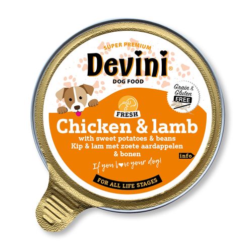 Devini Chicken and Lamb for Dogs 12 x 85g