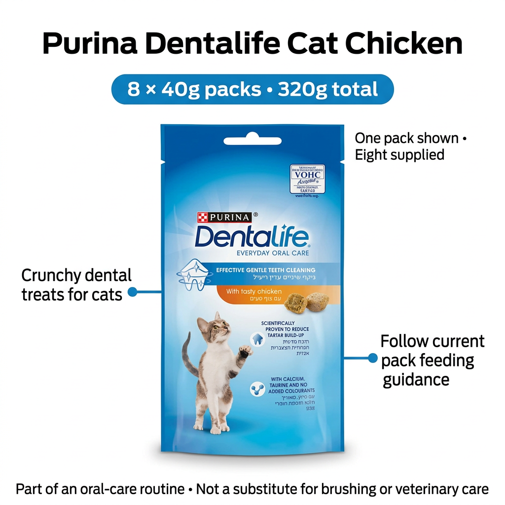 Dentalife Cat Chicken eight-pack infographic