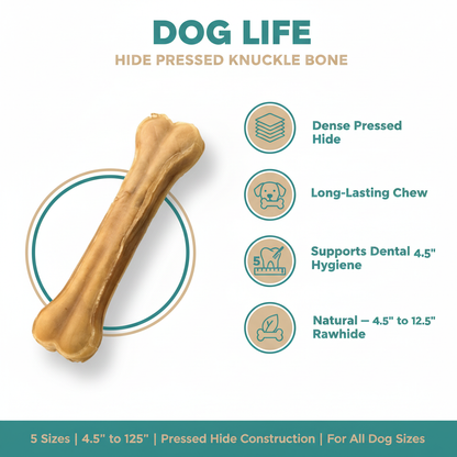 Dog Life Hide Pressed Knuckle Bone Infographic