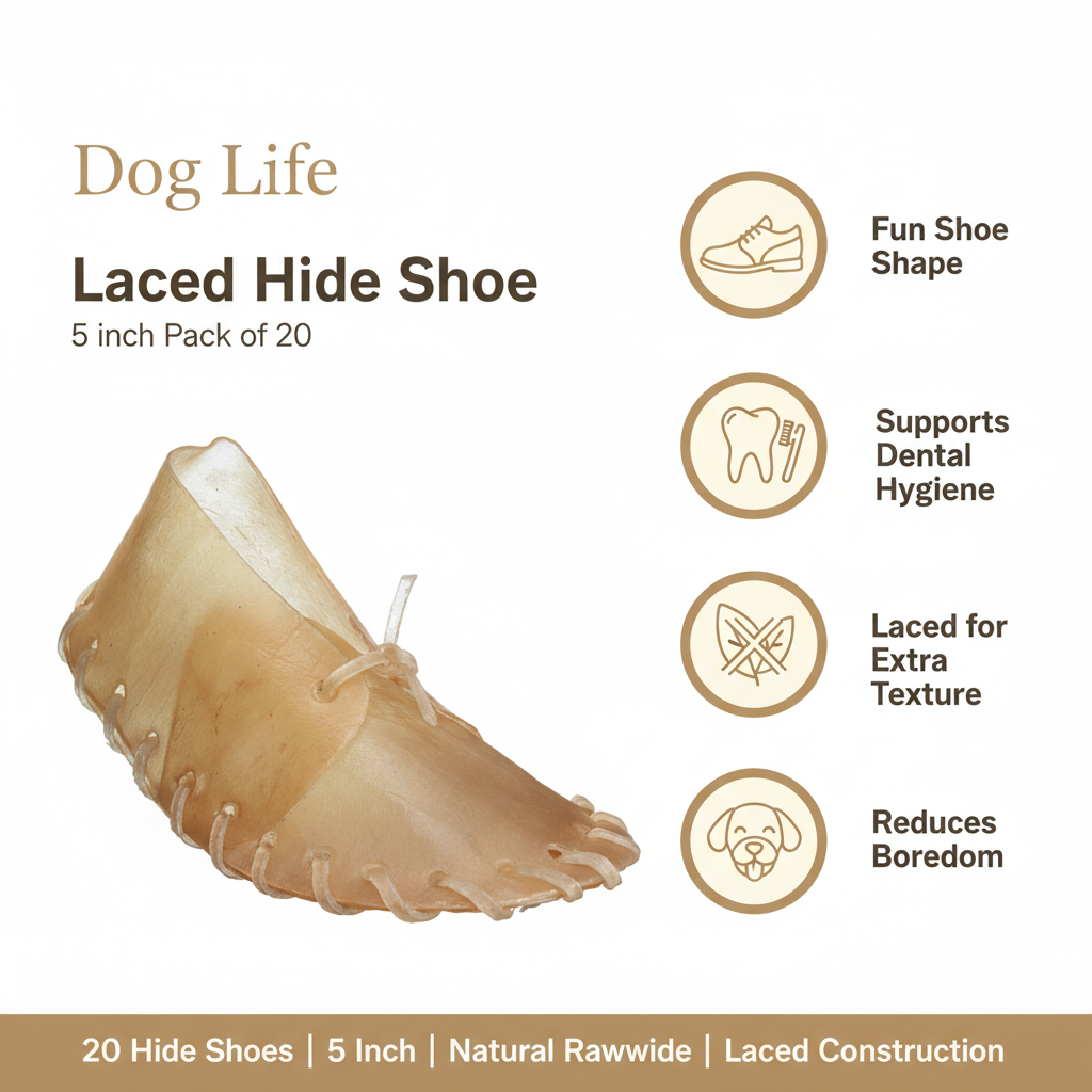 Dog Life Laced Hide Shoe 5 Inch Infographic
