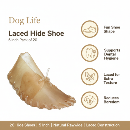 Dog Life Laced Hide Shoe 5 Inch Infographic