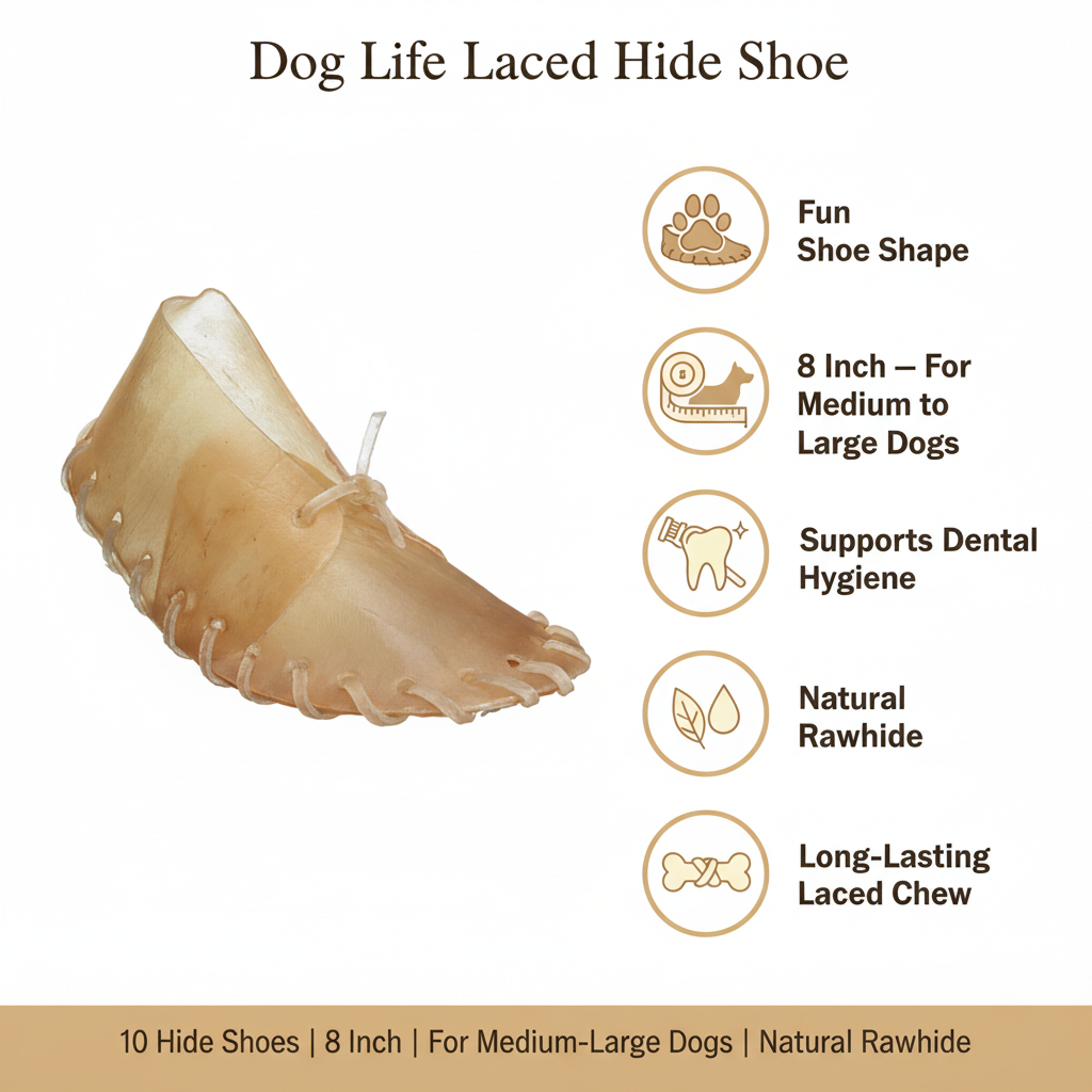 Dog Life Laced Hide Shoe 8 Inch Infographic