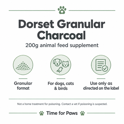 Dorset Granular Charcoal 200g infographic