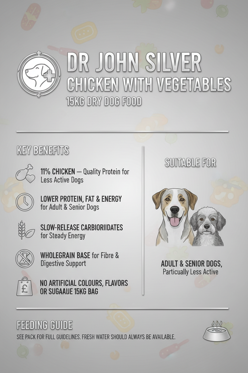 Dr John Silver Chicken with Vegetables 15kg Infographic