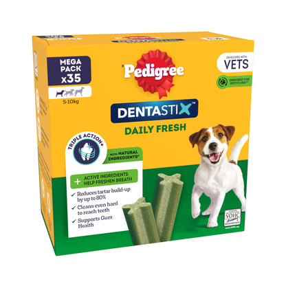 PEDIGREE DENTASTIX Fresh Daily Dental Chews Small Dog Treat 35 Stick - Case of 4