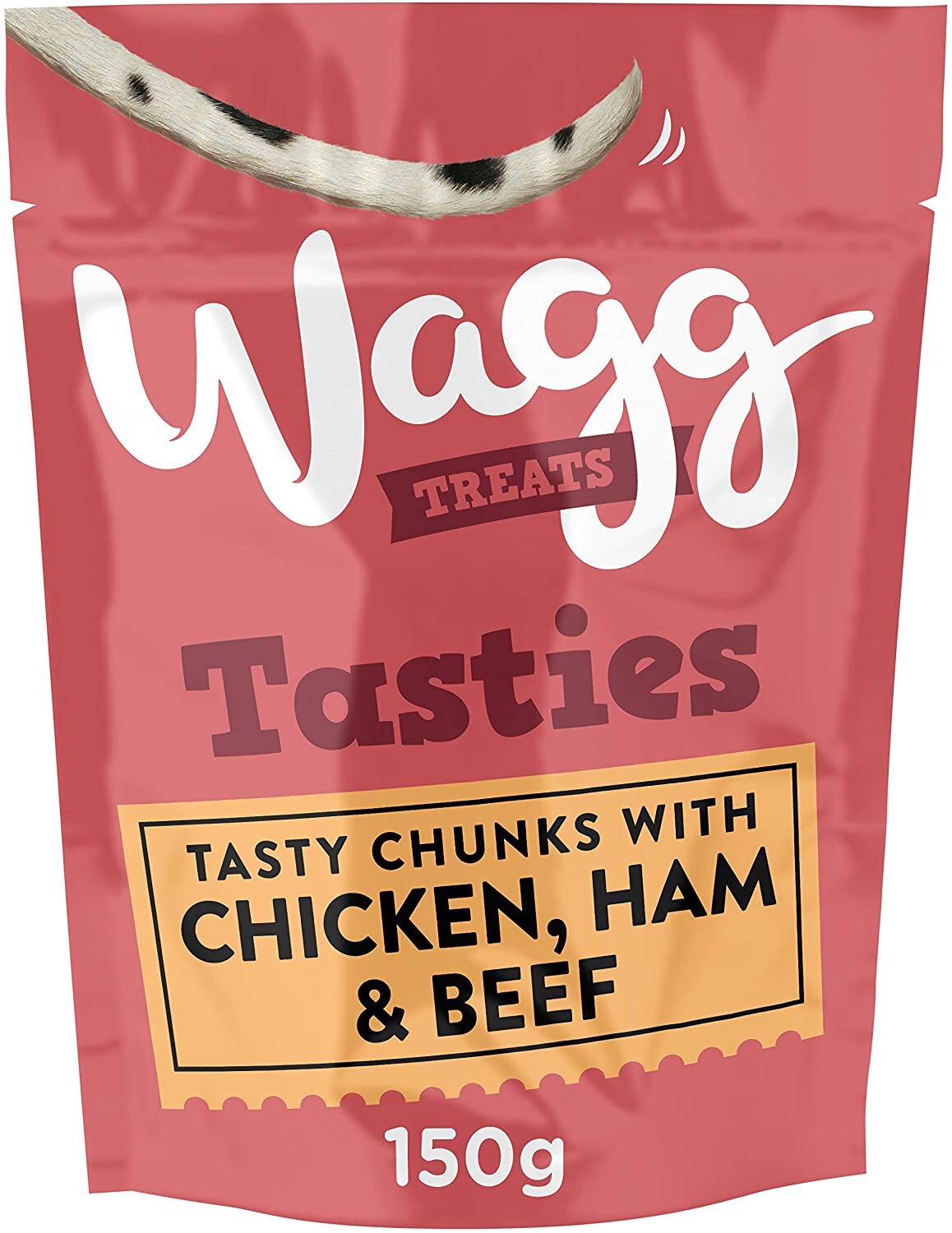 Wagg Tasties Dog Treats Tasty Chunks 150g- Chicken, Ham & Beef  - Pack of 7