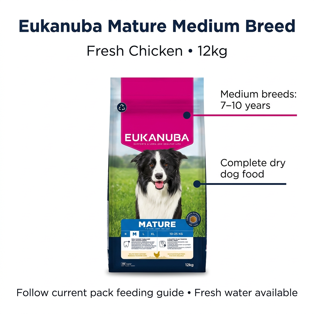 Eukanuba Mature Medium Breed infographic