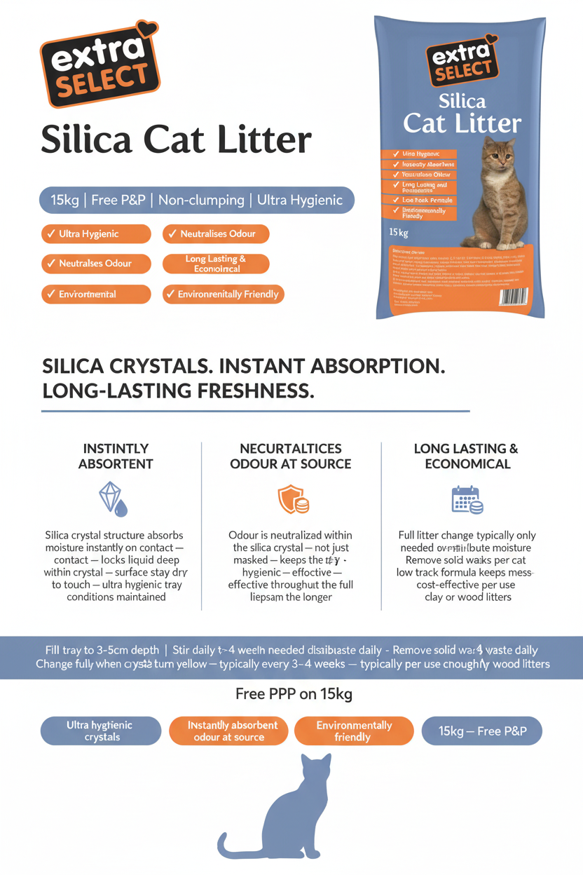 Extra Select Silica Cat Litter Infographic