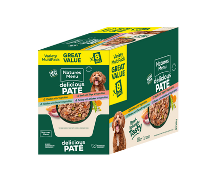 Natures Menu Adult Pate Pouch Multipack Complete Dog Food 8 x 300g