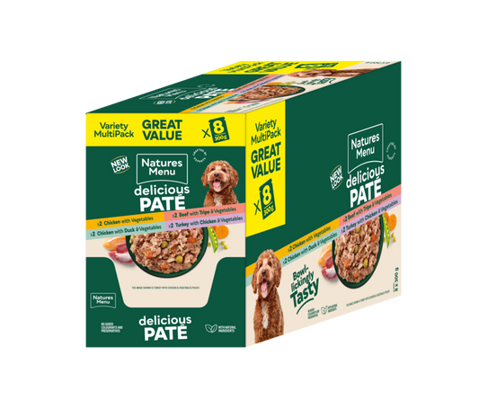 Natures Menu Adult Pate Pouch Multipack Complete Dog Food 8 x 300g