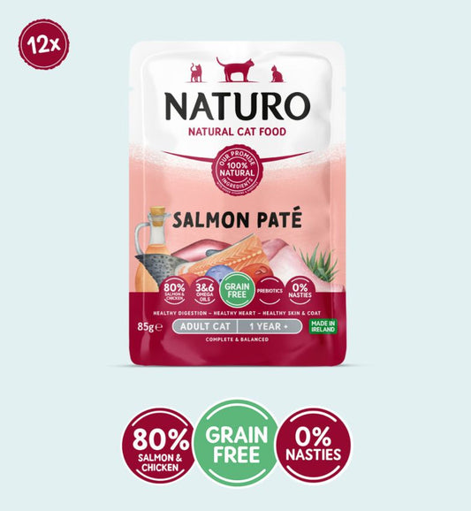 Naturo Adult Cat Pouch Salmon Pate 85g - Case of 12
