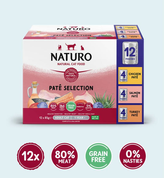 Naturo Adult Cat Pouch Selection Pate 85g 12 Pack - Case of 4