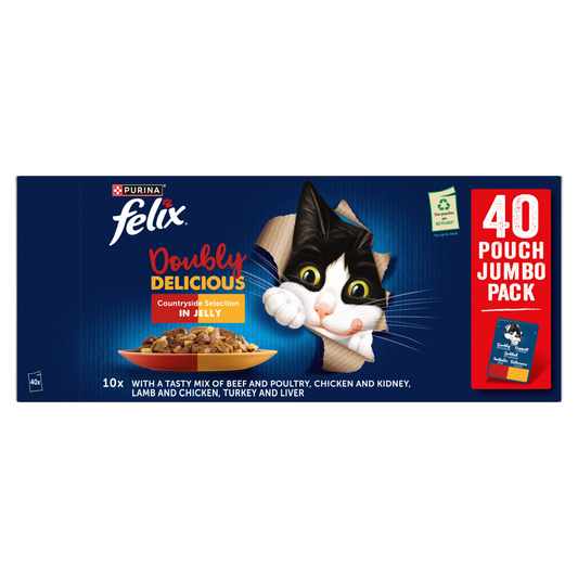 Felix 'As Good as it Looks' Cat Pouch - Doubly Delicious Countryside Selection 40 x85g