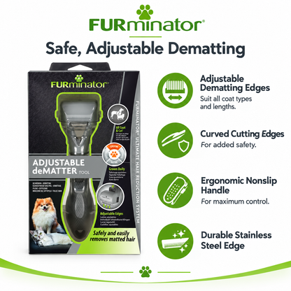 Furminator Adjustable Dematter Tool infographic