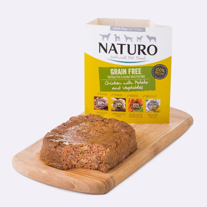 Naturo Adult Dog Tray Grain Free Chicken Potato & Veg 7 x 400g