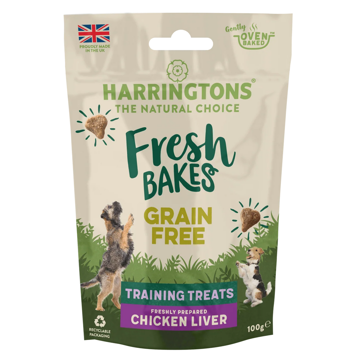 Harringtons FreshBakes® Grain-Free Dog Training Treats Chicken Liver 100g - Case of 9