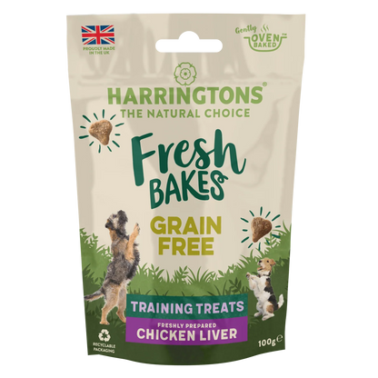 Harringtons FreshBakes® Grain-Free Dog Training Treats Chicken Liver 100g - Case of 9