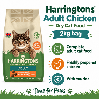 Harringtons Adult Chicken Dry Cat Food 2kg infographic