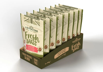 Harringtons FreshBakes® Grain-Free Dog Treats Baked Salmon Fish Bites 100g - Case of 8