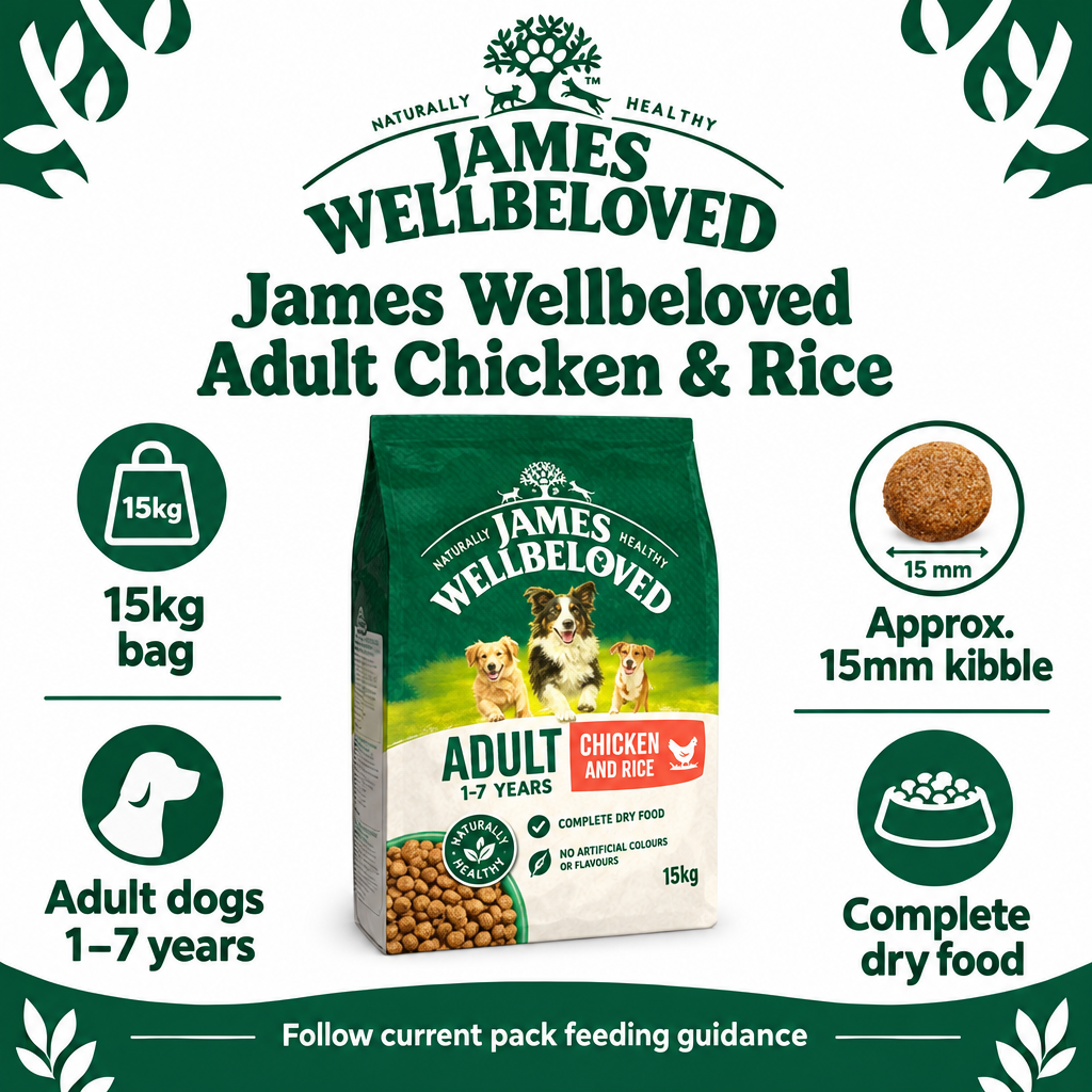 James Wellbeloved Adult Chicken & Rice 15kg infographic