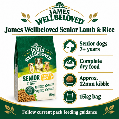 James Wellbeloved Senior Lamb & Rice 15kg infographic