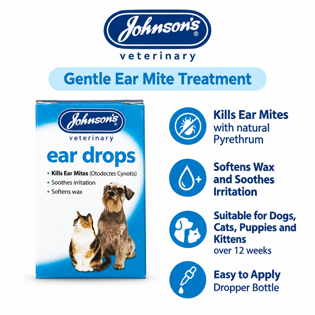 Johnson's Veterinary Ear Drops infographic