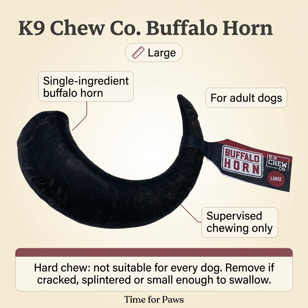 K9 Chew Co. Buffalo Horn Large infographic