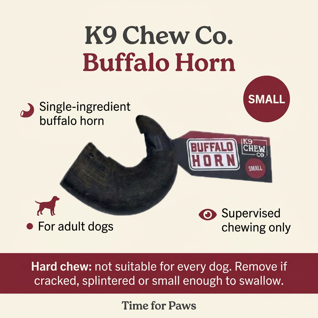 K9 Chew Co. Buffalo Horn Small infographic