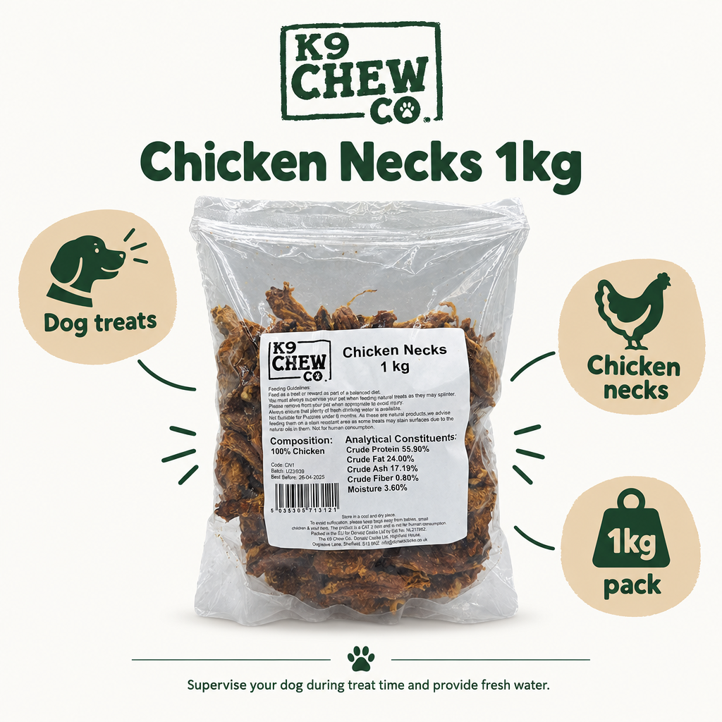 K9 Chew Co. Chicken Necks 1kg infographic