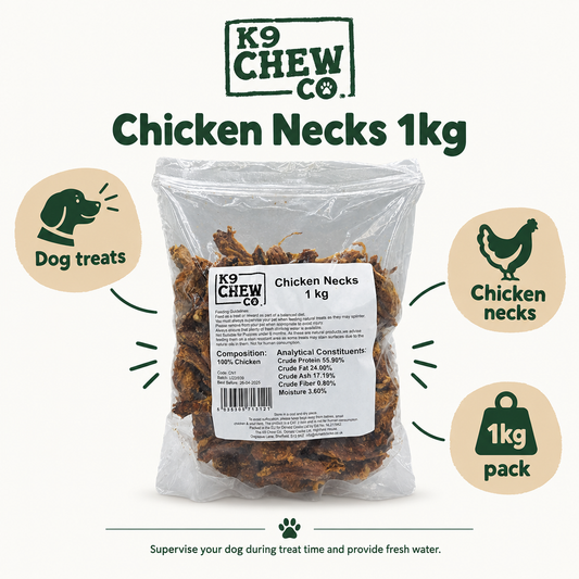 K9 Chew Co. Chicken Necks 1kg infographic