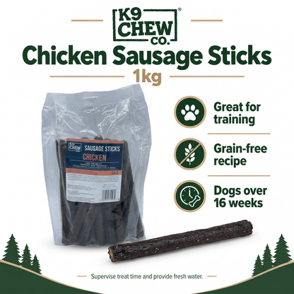 K9 Chew Co Chicken Sausage Sticks infographic